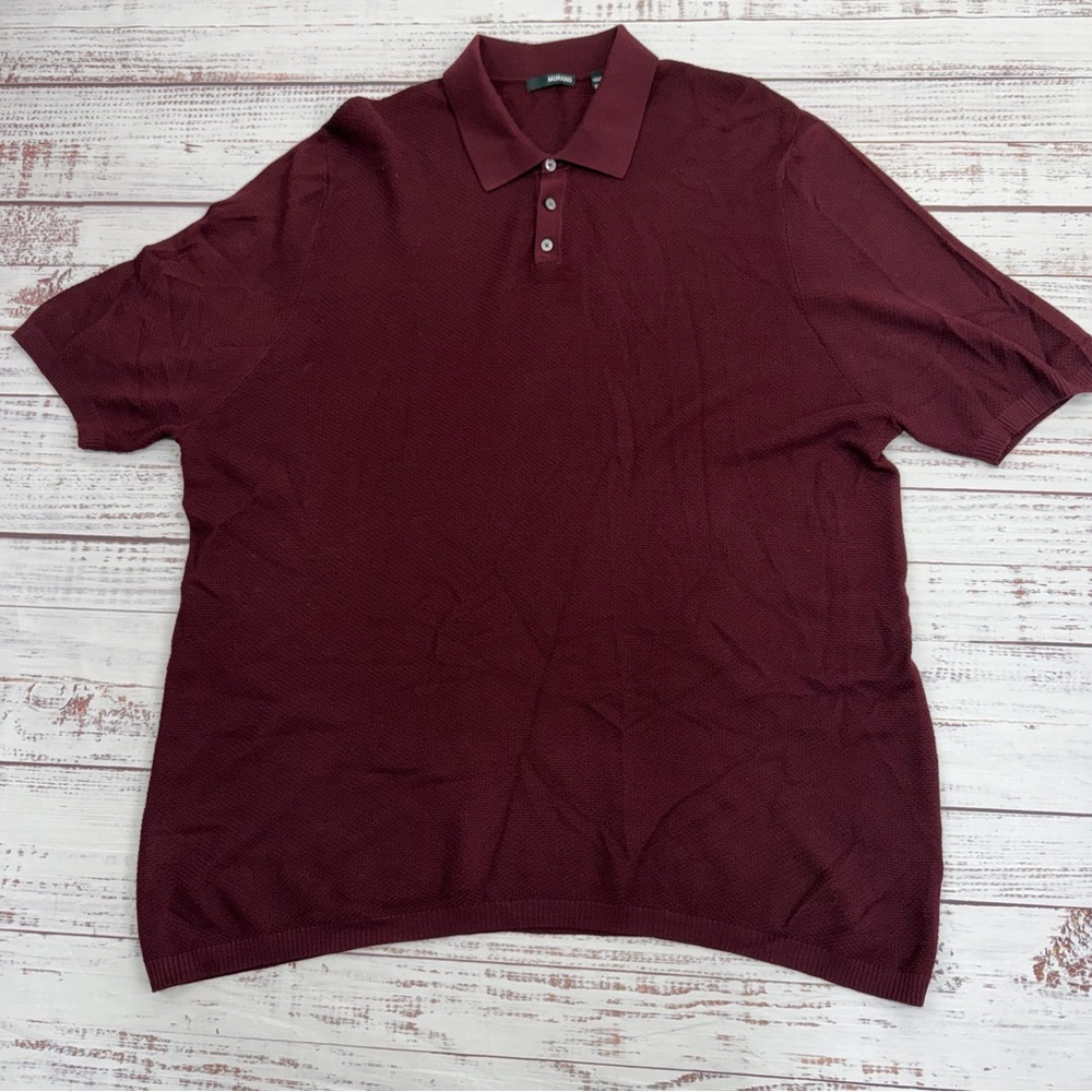 Murano Men’s Size 3XT Maroon Short Sleeve Collared Polo Sweater